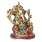 Multicolor Lord Ganesh Idol Murti Ganesha Ganpati Bhagwan Brass Statue For Home