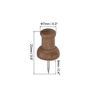 100pcs Wooden Push Pins  Thumb Tacks Decorative Wood Pushpin Clips  Brown