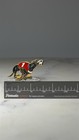Greyhound Racing Dog Enamel Pin  Red Gold Tone - Vintage Sport Accessory