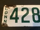 Antique 1914 Ct Connecticut Livery Porcelain License Plate  428l