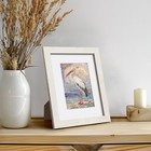 Momentworth 8x10 Picture Frame W  Mat For 5x7 Photos  Rustic White Wood  Set Of