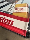 Vintage 1980 Winston Cigarettes Metal Sign Construction Steel Worker Lineman