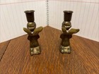 Vintage Brass  Angel Candle Holders Unique Set Of Two Small