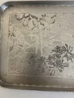 Vintage Arthur Armour Art Deco Serving Tray Hammered Aluminum Forest And Trees