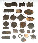 Antique Set Of 25 Misc Red Tin Tobacco Tags  4