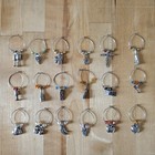18 Wine Glass Charms Chrome 3 Sets Of 6