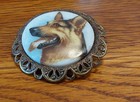 Vintage Celluloid Pinback Of German Shepherd Western Germany