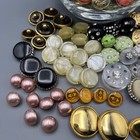 Vintage Couture Button Lot Mixed Backs Rhinestone Lucite Gold Tone Pearl 2lbs