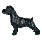 Boxer Dog Pottery Figure Mid Century Terracotta Black 42cm Circa 1970