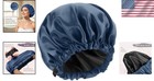 Satin Lined Shower Cap For Women Reusable Waterproof  Frizz Free   Large Bath Ca