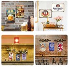 Vintage Germany Paulaner Beer Tin Metal Signs Home D  cor 8x12