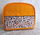 Red Toaster Cover 2-slice With Utensils Tools   Gadgets Yellow Dust Cover