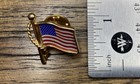Vintage Collectible Lapel Pin  Us Flag  Stars   Stripes - 3 4   Gold Tone