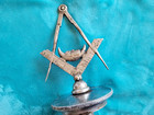 Vtg Radiator Cap Masonic Emblem Ornament Masons Ceremonial Staff Square Compass