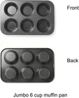 Extra Large Muffin Pan Jumbo Cupcake Tray Carbon Steel Stone Finish 3 5 Inch Cu