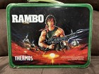 Rambo 1985 Vintage Thermos Lunch Box Metal Camo Green W o Thermos Rare 80s Retro