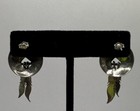 Sterling Silver Navajo Concho With Feathers Stud Earrings 5 00g 