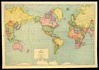 1942 World Map Wall Art Wwii Era Old Original Vintage Germany Atlas Map Antique