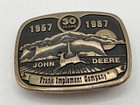 Vintage John Deere Frank Implement Company 1957-1987 30 Years Brass Belt Buckle