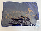 Royal Blue Velvet Merry Christmas Pillow  Holiday Decor  New