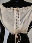 Antique Victorian 19th C Embroidered Camisole Top W Ribbon Top