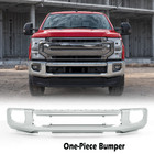 Steel For 2020-2022 Ford F250 F350 Chrome Front Bumper Face Bar W  Fog