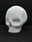 Modern Ribbed Skull Sculpture     Tealight Candle Holder   Unique Minimalist Decor