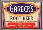 Vintage Soda Pop Bottle Label Gargers Root Beer St Louis Unused New Old Stock