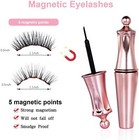 2pairs Upgraded Magnetic Eyelashes   Eyeliner 3d Waterproof Natural Look No Glue