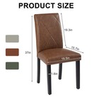 Vecelo Upholstered Dining Chairs Set Of 2 Modern Pu Leather And Solid Wood Legs