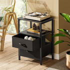 Night Stand Set Of 2  Nightstand With 2 Drawers  Bed Side Table With Open Shelf 