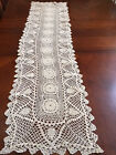 Vntage Handmade Crochet  Cotton Table Runner Desktop Decor Cover Gift