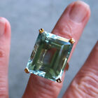 925 Sterling Silver Ring Aquamarine Vintage Jewelry Gemstone Big Size Women s