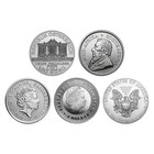 1 Oz Silver Coin - Random Design - Lot Of 5