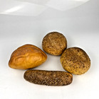 Artificial Faux Fake Food  Bread Dinner Rolls Realistic Prop 4 Pieces free Ship