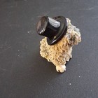 Vintage Made In Japan Ceramic Dog Figurine W  Black Top Hat  Gray white