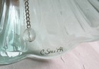 Vintage Fenton Teal Green Glass Bell Hand Painted Floral C  Smith Artist Signed