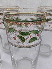 Set Of 4 Festive Holly Berry Christmas Drinking Glasses