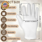 2 Pairs White Cotton Moisturizing Gloves Spa Touch Screen Gloves Overnight Bedti