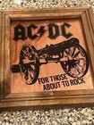 1981 Carnival Prize Mirror Wood Framed Glass Ac dc For Those About To Rock