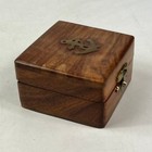 Small Wood Trinket Box With Brass Anchor Inlay Made In India Nautical 2 75 