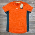 Nike Mens Tennis Shirt Size Medium Orange Dri-fit Slam Slim Fit Dx5537-893 New