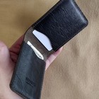 Handmade Real Leather Card Holder Minimalist Bifold Horween Horsehide Black