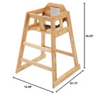 Winco Unassembled Wooden High Chair  Natural tan  Medium
