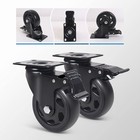 5 Inch Caster Wheels Heavy Duty With Brake 2200lbs swivel Plate Casters Set Of 4