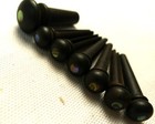 6 Pcs Acoustic Guitar Ebony Bridge Pin   1pcs End Pin W Green Abalone Dot