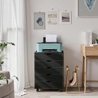 5 Drawer Mobile File Cabinet Under Desk Storage Organization With Wheels Vertica