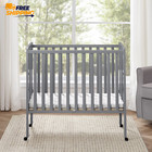 Lee Portable Folding Mini Crib With 1 5-inch Mattress  Grey         