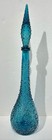 Vintage Mid Century Empoli Italian Teal  Blue Glass  genie  Decanter Bottle