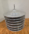 Vtg Communion Host Trays Stackable Set With Cross Lid Aluminum Free S h